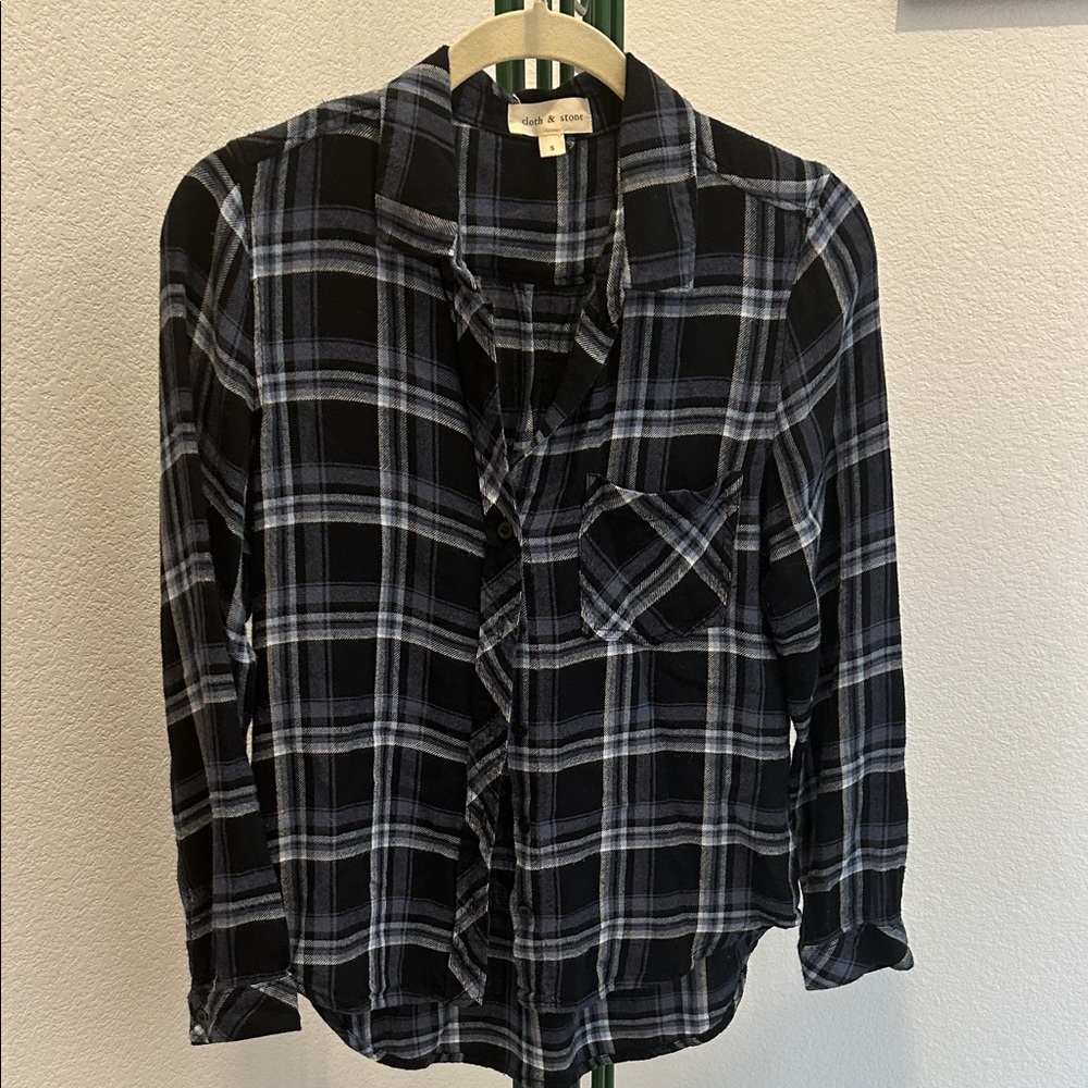Cloth & Stone Monochrome Plaid Shirt